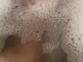 Ebony bbw feet and pussy in bath tub