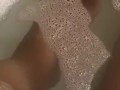 Ebony bbw feet and pussy in bath tub