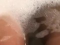 Ebony bbw feet and pussy in bath tub
