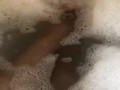 Ebony bbw feet and pussy in bath tub