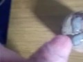 The effects of the powerful wank semen all over the table
