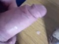 The effects of the powerful wank semen all over the table
