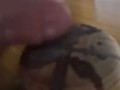 The effects of the powerful wank semen all over the table
