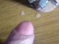 The effects of the powerful wank semen all over the table