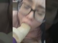 Sloppy Dildo Face fucking, gagging and spitting - My first tape