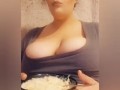 Watch me demolish this bowl of pasta in my shirt in panties
