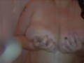 Bri bbw Playing with her big floppy shower tits