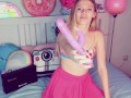 Sexy Blonde Sophie Sparks Reviews a Paloqueth Dildo Sex Toy