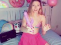 Sexy Blonde Sophie Sparks Reviews a Paloqueth Dildo Sex Toy