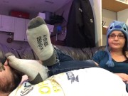 Nerdy Teen in Glasses Stinky Sock Removal, Foot Worship & BJ