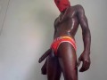 Hot black teen jacking my big huge oily dick huge cumload!