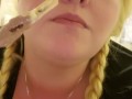 Cute bbw licks, sucks and eats a messy popsicle!