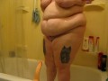 Big Girl in the Shower with HUGE Dildo