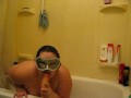 Big Girl in the Shower with HUGE Dildo