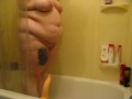 Big Girl in the Shower with HUGE Dildo