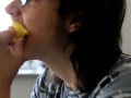 Sensually eating lemons