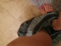 Petite Girl Gets Home and Needs to Pee