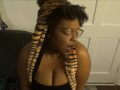 Cute Nerdy Ebony Caught Humping the Couch