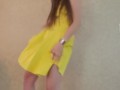 Dance & Strip from yellow dress and heels to Bad Idea by Ariana Grande