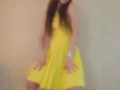 Dance & Strip from yellow dress and heels to Bad Idea by Ariana Grande