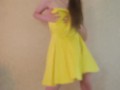 Dance & Strip from yellow dress and heels to Bad Idea by Ariana Grande
