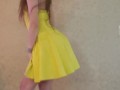 Dance & Strip from yellow dress and heels to Bad Idea by Ariana Grande