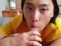 June Liu 刘玥 / SpicyGum - Morning Blowjob by Cute Asian Student (JL_010)