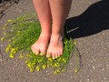 bare legs and hairy pussy outdoors