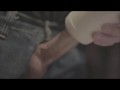 TENGA TOY HANDJOB AND CUMSHOT. MALE FLESHLIGHT TOY CLOSE UP slow motion