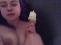 Young slut eats Daddy's cum popsicle (BDSM) (Kinky)