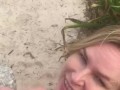 British milf holidaymaker sucks and fucks on the beach in cancun.