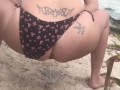 British milf holidaymaker sucks and fucks on the beach in cancun.