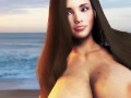 Big Boob Teen Dancing on the Beach - Breast Expansion Petite Girl jiggling