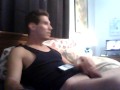 young muscular big cock 9in jackin off with a little help
