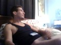 young muscular big cock 9in jackin off with a little help