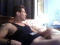 young muscular big cock 9in jackin off with a little help