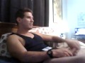 young muscular big cock 9in jackin off with a little help