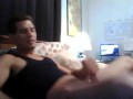 young muscular big cock 9in jackin off with a little help