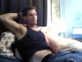 young muscular big cock 9in jackin off with a little help