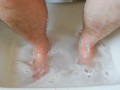 Washing the tools now with pink shampoo and heart sponge