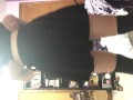 Goth girl strip teases you and shows tight pussy