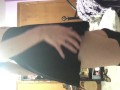 Goth girl strip teases you and shows tight pussy