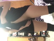Goth girl strip teases you and shows tight pussy