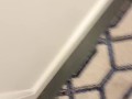 Shooting Cum in hotel hallway listening to couple fuck