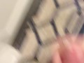 Shooting Cum in hotel hallway listening to couple fuck