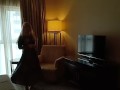 Hot squirt in hotel room, skirt up, horny masturbation