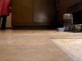 GTS ties up tiny hiding under bed & warms him with Feet POV