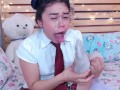 Lila Jordan spits on her feet