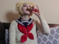 Toga Himiko Cosplay Japanese Candy Eating Haul n Blunt Smoking GFE