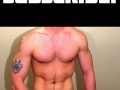 Muscle hunk jacks off